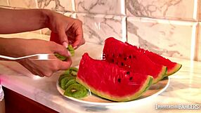 glamorous curvy european woman in scene