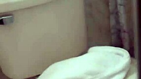 on vacation with coworker's wife, spying on her shaved pussy in pov