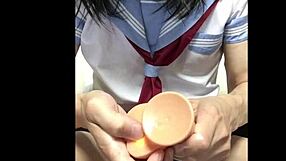 i'm in school uniform, crossdressing and getting fucked