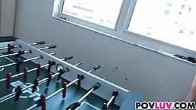 skinny allison banks enjoys pov fucking with monster cock close up.