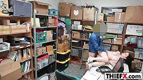 Teen burglar gets punished with hardcore blowjob in garage!