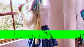 Latina student bends over for teacher after class.