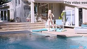 Can you believe small tits teen Lola Fae rides big cock Michael Swayze outdoors?