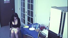 busty food fetish amateur caught masturbating on hidden cam