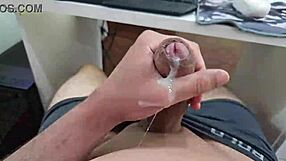 Homemade video of cute young twink masturbating solo.