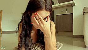 Hot Brunette Shows Juicy Ass on Web Chat