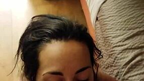 Watch This Slut Girlfriend Take A Huge Cum Facial!