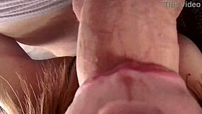 Young girl gets her mouth filled with huge cum in close up
