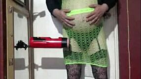 Crossdresser Enjoys Machine Masturbation Part 1