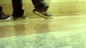 Two guys engage in intense gay action inside public toilet