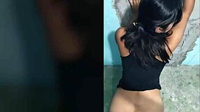 fucking a latina brunette against the wall, so intense yet tender