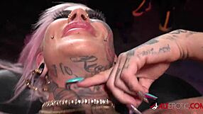 Evilyn ink intensely fucks sascha with her big tits after tattoo
