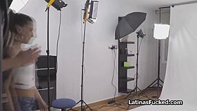 latina photo model cant say no to cock during shoot