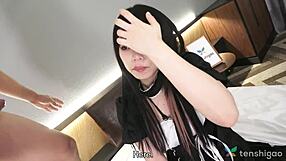 sexy asian babe akane okawa rocks black stockings in wild 3some