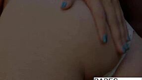 Blonde skinny teen 18+ with glasses and nerdy look takes cock in ass