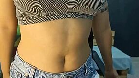 College girl alone at home decides to touch herself.