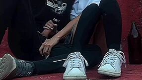 sexy latina couple fucks in school