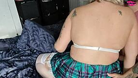 girlfriend uses dildo on pussy while husband watches casually