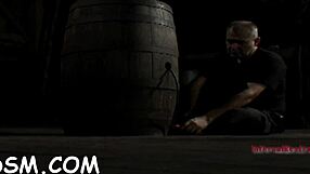 Lovable brunette darling sits on huge fake penis