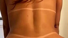 Married redhead has orgasm while shopping for food and listening to negative talk.