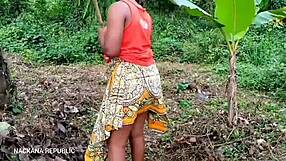 Ebony girl teases with panties until you cum.