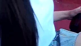 sexy latina couple fucks in school