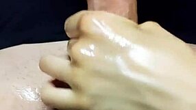 Oiled Handjob Leads To Intense Release