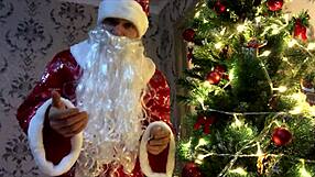 Bad santa talks dirty for christmas gay cum