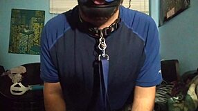 Gay amateur masturbates with chastity cage