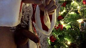 Bad santa talks dirty for christmas gay cum