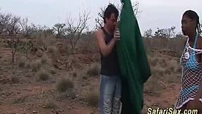 Wild African safari explodes into raw ebony sex orgy