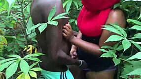 softkind takes the stepmom from behind in the bush