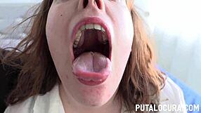 Chubby Spanish Woman Deepthroats Bald Man with Big Tits