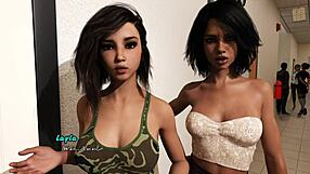 3D animated porn with adult visual novel style, John and Gabi's secret rendezvous
