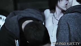 Three Young Gays Kissing Wildly Before Intense Anal Pounding In Hardcore Session.