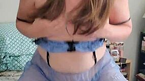 i see a brunette transsexual riding a pillow