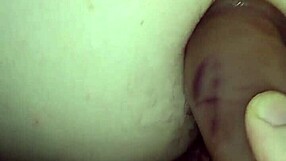 Chubby girl uses dildo on fat ass in video.