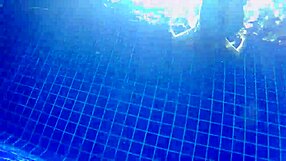 three panties in my pussy and fuck black dildo in a public pool