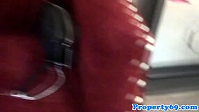 Can you believe this ebony realtor sucking cock at work?