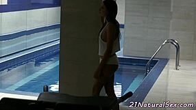 Beautiful European Model Slowly Satisfies Her Shaved Pussy.