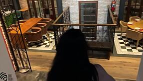 Blowjob in restaurant? So risky!