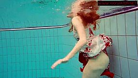 Hairy Ginger Polish Teen Underwater In Pool Naked