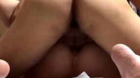 Asian couple dives into muff sex