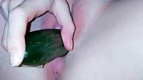 Fucked Herself with a Cucumber: Russian Teen Goes Wild in Homemade Masturbation Clip, Testing Her Limits!