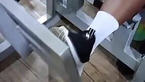 Muscle up with some hot and steamy action at the gym.