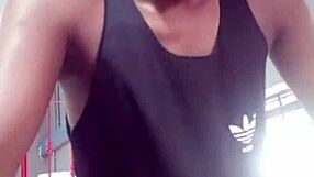 I exchanged glances with a latina at the gym, then fucked her pussy hard, cumming inside.