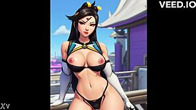 overwatch inspired babes in anime hentai style