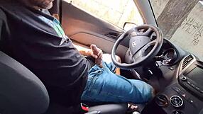 Jerking Off to Hot Babe at Bus Stop