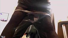 French amateur in satin lingerie bends over for doggystyle fuck with dirty talk.