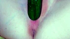 Fucked Herself with a Cucumber: Russian Teen Goes Wild in Homemade Masturbation Clip, Testing Her Limits!